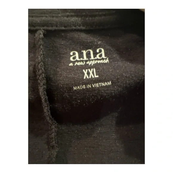 a.n.a Black Side Slit Dress XXL NWT Stretch Cotton - Picture 4 of 12